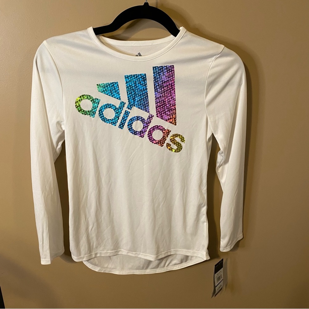 NWT White Girls Adidas Long Sleeve Shirt